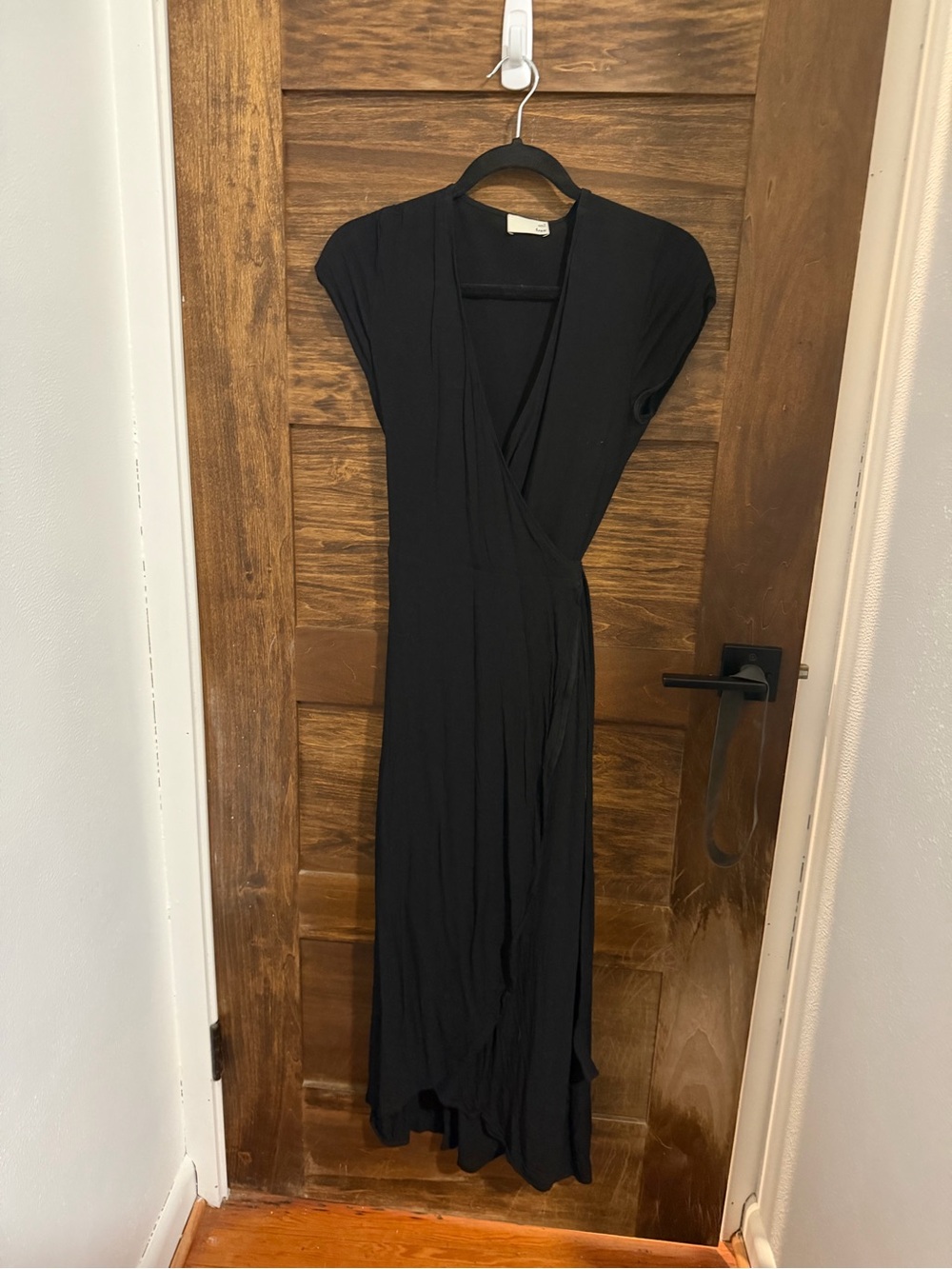 Wilfred Black Wrap Maxi Dress